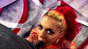 busty slut ms red x bounces on syphon filthy bbc