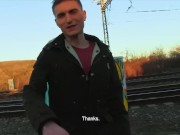 CZECH HUNTER - Slim  Dude Found By The Train Tracks Gets His Tight Ass Pounded