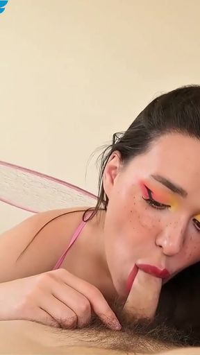 Must-see moment from &quot;POV: Fairy is here to fulfill your wish: deepthroat your dick, lots of gagging and cum swallow!&quot;