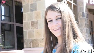 "Attractive Brunette Kitten Rides A Giant Fake Penis - POV Perspective"