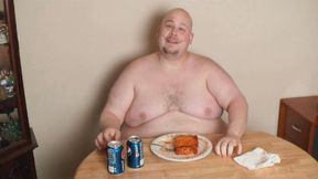 BHM Feedee Andy Eats Lasagna to Get Fatter *WMV*