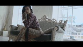 Plumpy tattooed MILF is dancing striptease