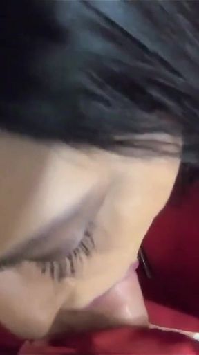 Santa's Horny Slut MILF Blowjob, Doggystyle & Cum on Gloves & Red Coat