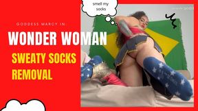 Wonder Woman stink socks removal