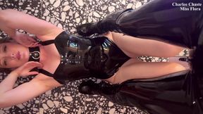 My Human Footmat - Lesbian Latex Trampling with Charlee Chaste