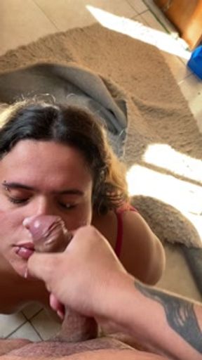 Slutwife giving friend a very nice blowjob