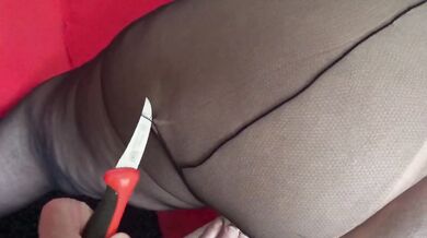 Fotze mit Vibrator abgewixt durch Strumpfhose. User Destroyed My Pantyhose!