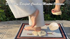 Dom May Leaving Footprints with Barefoot on Steamed Bun