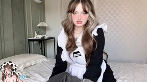 Not Teen part-time sexy Maid getting caught on web camera in hotel Dripping wet pussy&#x270C; for extra tip