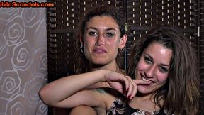 Disgraced bitches in BDSM public fucking