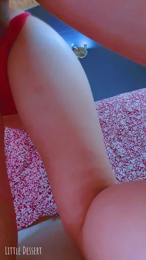 Oiled College PAWG: Fucked in Red Brazilian Thong   Clip 2