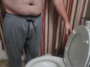 Piss at my bf house in his gray sweatpants