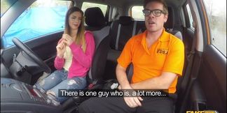 Fake driving school leads to a busty encounter with Stella Cox