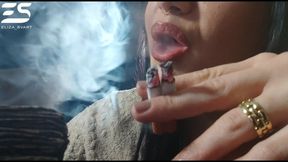 Smoking two Marlboro golds at the same time