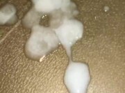 Quickie Masturbation in the bathroom before anyone gets out of bed, Massive Cum Shot in Slow Motion