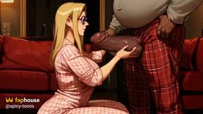 Big Titty Blonde Bitch Teaches Her Stepdaughter How to Please a Man
