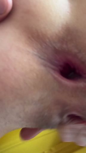 My neighbor's new wife gets her tight ass and stretches herself with a thick cock   Clip 2
