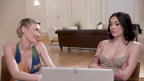 Two hot milfs come to this lucky guy's appartment for a wild anal FFM threeesome