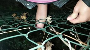 Middle Eastern Twink Cums Through a Fence - He Fucks a Fence Outdoor!!