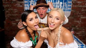 Two lusty sporty babes Abella Danger and Gianna Dior share a massive dick
