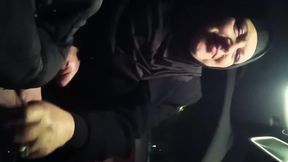 A Muslim Married Slut Sucked Her Lover's Dick in a Parking Lot and Swallowed His Cum