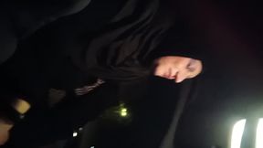 A Muslim Married Slut Sucked Her Lover's Dick in a Parking Lot and Swallowed His Cum