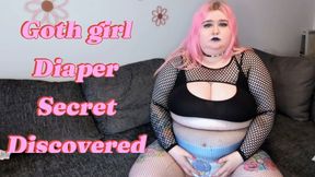 Bratty BBW goth girl Daisy's diaper secret exposed