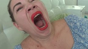 Yawning sexy red lips 2
