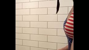 Red white and blue swimsuit