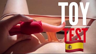 Sexy Spanish chica enjoys new sex toy in solo play