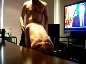 I had a chance to spank my amateur wife watching the TV