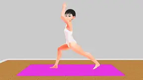 Anime Yoga Chick Stretches for Leo's Pleasure in naughty Cartoon Action