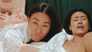 POV of amateur small tits Asian MILF whore getting anal fuck