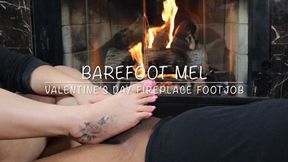 Barefoot Mel Valentines Day Fireplace Footjob