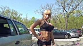 Fitness model talk to fuck her anal after sport at public agent casting in berlin