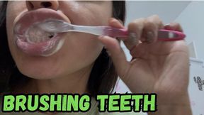 Brushing teeth + Foam