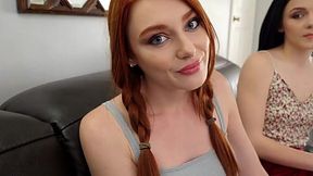 Horny redhead bitch wants to watch stepsublings fuck