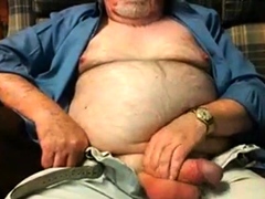 Hairy Grandpa Bear Fondling His Cock