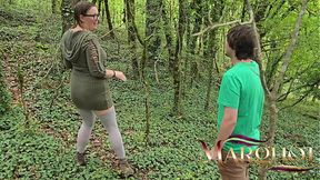 It's Autumn: My Lover Fucks My Ass Hard Against a Tree in the Forest with Deep Throat and Squirt