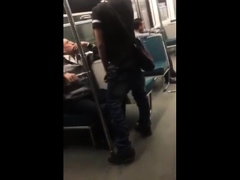 Asian twink get's BJ from older man in a subway