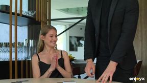 Skinny Blonde Tiffany Begs: Gagging Blowjob, Hard Pussy Pounding, Ass-to-mouth & Massive Anal Creampie