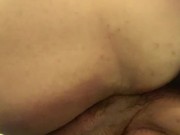18yo cute soft ass takes 9 inch bbc dildo close up
