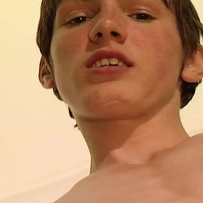 East European Teen Guy in Self Masturbation