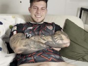 FOOTBALL PLAYER HUGE CUM with NO TOUCH😏
