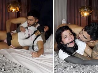 Intruder fucks me hard, ties me up, dominates me, and cums inside me!