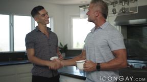 Daddy Greg Dixon slides his muscled dick inside Benvis tight hole