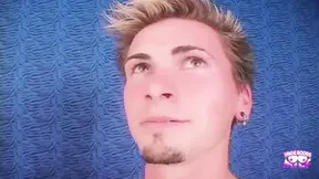 Guy slaps slutty blonde's big tits after she rides his impressive cock