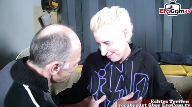 German grandpa looks for a woman to fuck on the street