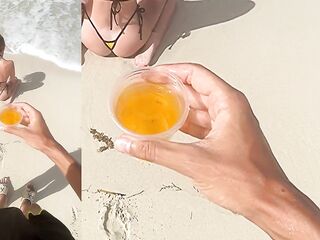 Outdoor Orgasm Fest: Public Beach Screw and Piddle Play