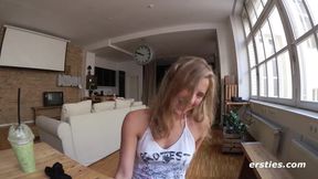 Lindsey Tied Gushing Squirts Choked in Surprise Threesome